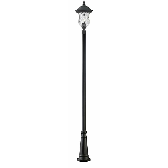 Z Lite Armstrong 3 Light Outdoor Post Mounted Fixture Light In Black