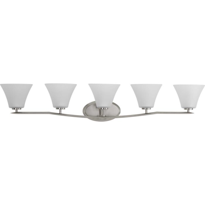Bravo 5-Light Bathroom Vanity Light Bracket in Brushed Nickel