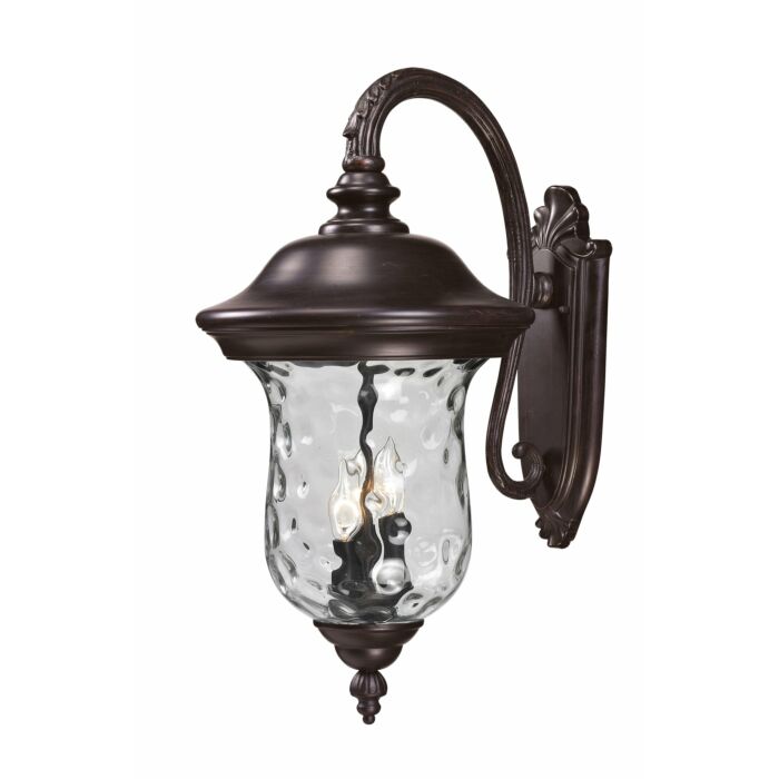 Z Lite Armstrong 3 Light Outdoor Wall Sconce In Bronze