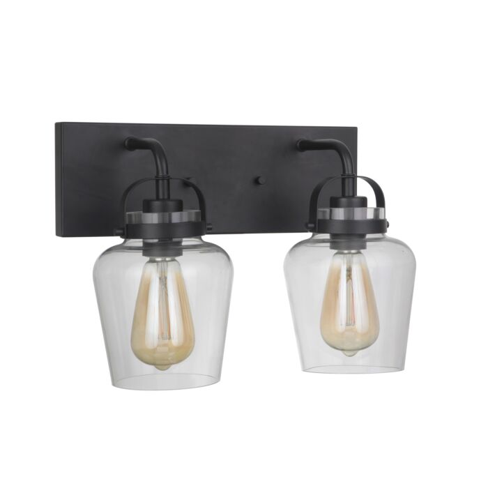 Craftmade Trystan 2 Light Wall Sconce in Flat Black