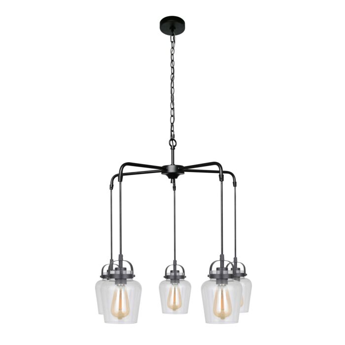 Craftmade Trystan 5 Light Chandelier in Flat Black
