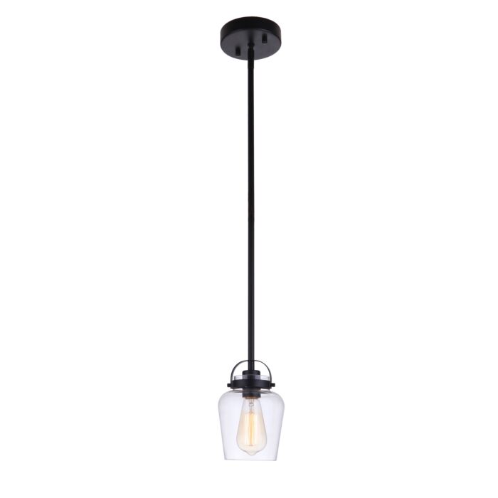 Craftmade Trystan 1 Light Pendant in Flat Black