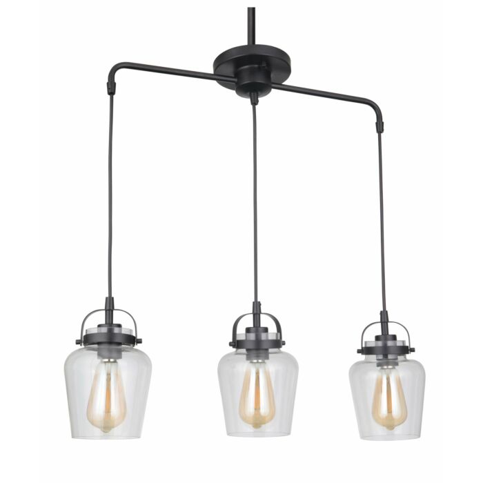 Craftmade Trystan 3 Light Chandelier in Flat Black