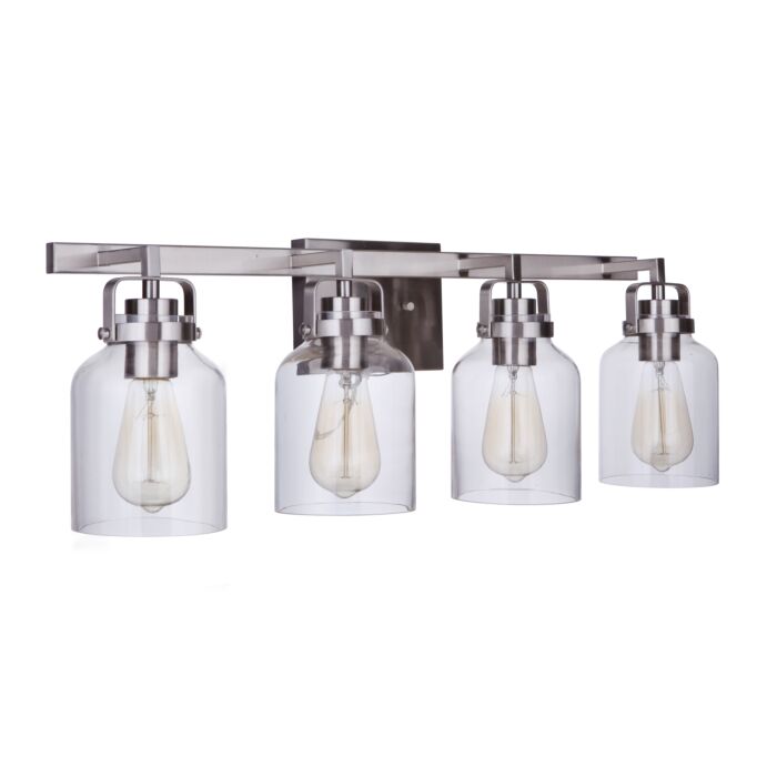 Craftmade Foxwood 4 Light Bathroom Vanity Light in Brushed Polished Nickel
