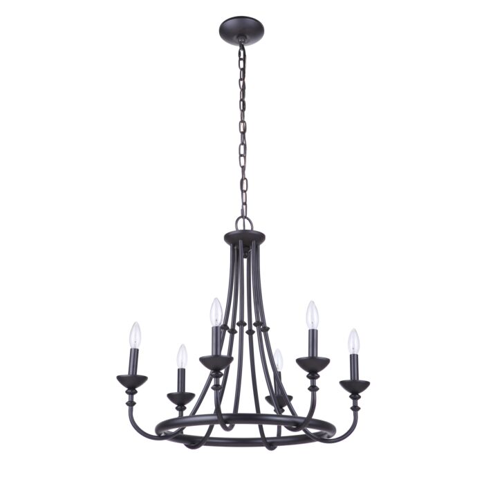 Craftmade Marlowe 6 Light Chandelier in Flat Black