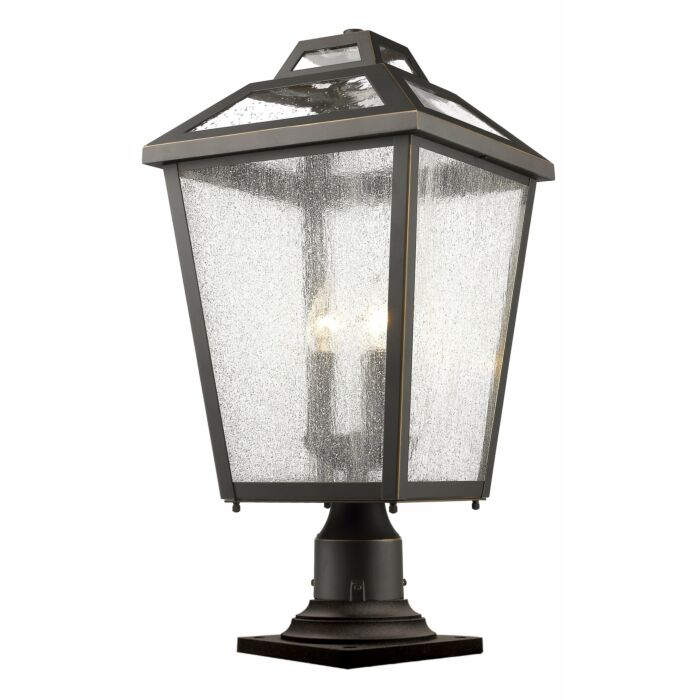 Z Lite Bayland 3 Light Outdoor Pier Mounted Fixture Light In Oil Rubbed Bronze