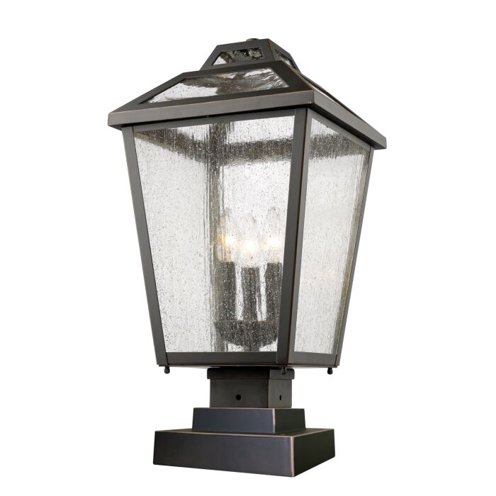 Z Lite Bayland 3 Light Outdoor Pier Mounted Fixture Light In Oil Rubbed Bronze