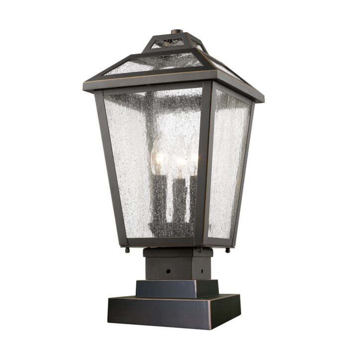 Z Lite Bayland 3 Light Outdoor Pier Mounted Fixture Light In Oil Rubbed Bronze