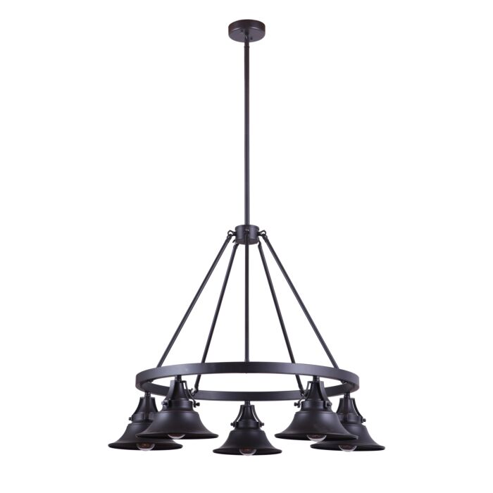 Craftmade Union 5 Light Chandelier in Oiled Bronze Gilded