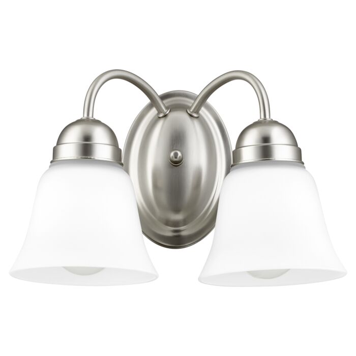 Quorum Traditional 2 Light 8 Inch Wall Sconce in Satin Nickel