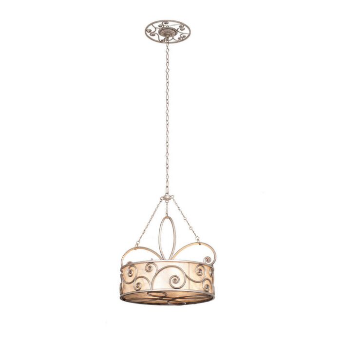 Kalco Windsor 4 Light 27 5 Inch Pendant in Aged Silver