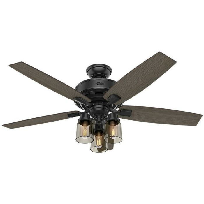 Hunter Fans Bennett 3 Light 52 Inch Indoor Ceiling Fan in Matte Black