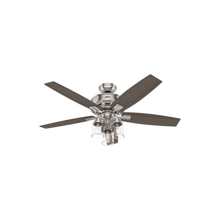 Hunter Fans Bennett 3 Light 52 Inch Ceiling Fan in Brushed Nickel