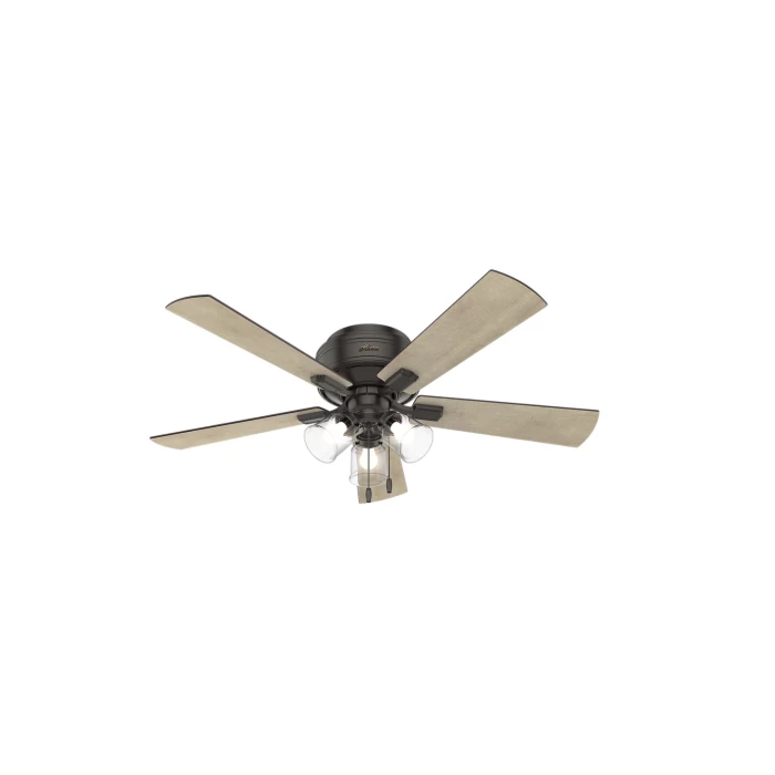 Hunter Crestfield 3 Light 52 Inch Indoor Flush Mount Ceiling Fan in Noble Bronze