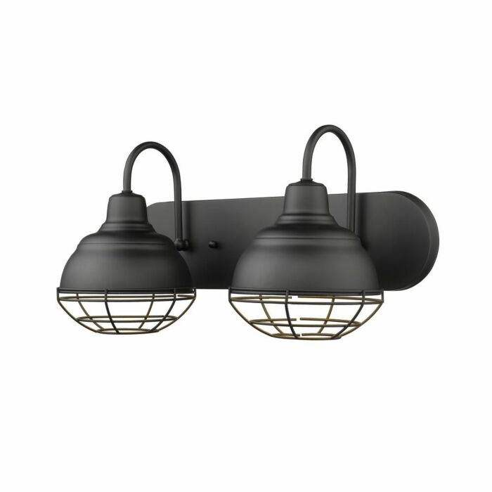 Millennium Lighting Neo Industrial 2 Light Bathroom Vanity Light in Matte Black