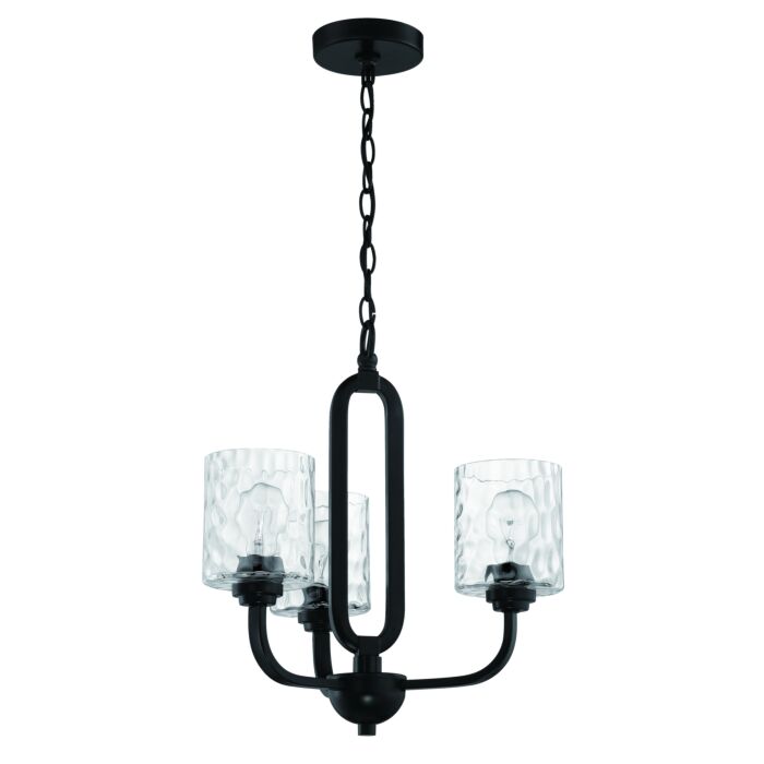 Craftmade Collins 3 Light Chandelier in Flat Black