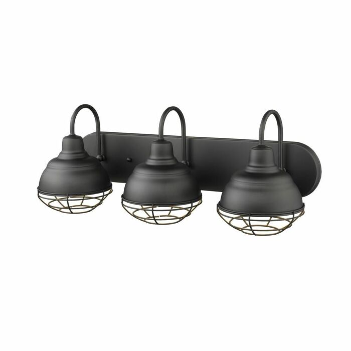 Millennium Lighting Neo Industrial 3 Light Bathroom Vanity Light in Matte Black