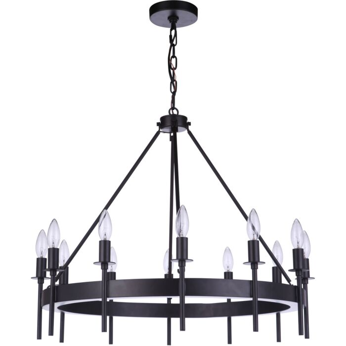 Craftmade Larrson 12 Light Chandelier in Flat Black