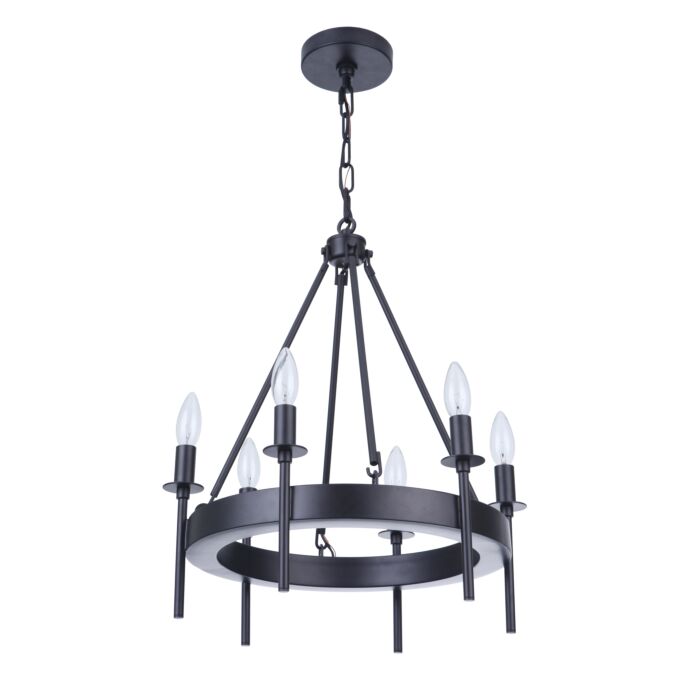 Craftmade Larrson 6 Light Chandelier in Flat Black