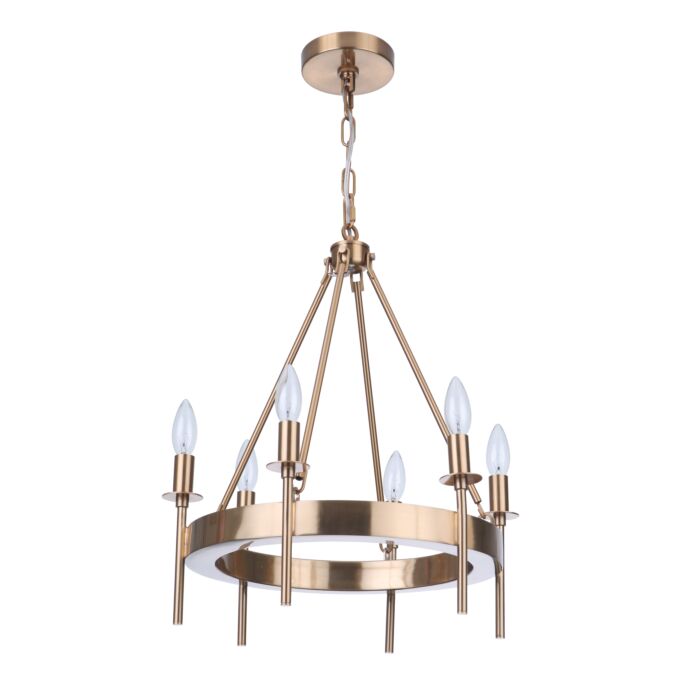 Craftmade Larrson 6 Light Chandelier in Satin Brass