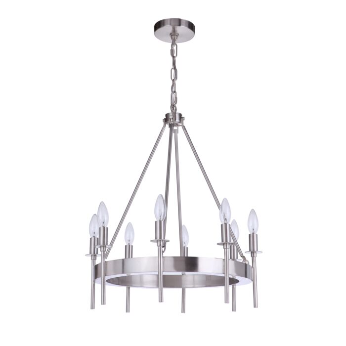 Craftmade Larrson 8 Light Chandelier in Brushed Polished Nickel
