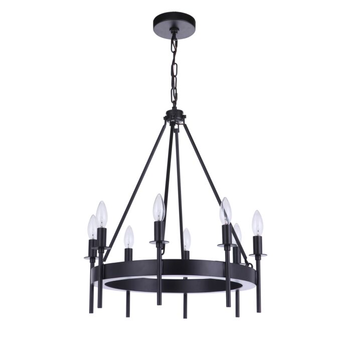 Craftmade Larrson 8 Light Chandelier in Flat Black