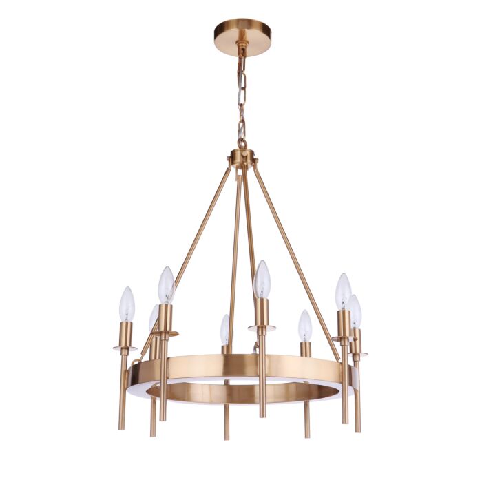 Craftmade Larrson 8 Light Chandelier in Satin Brass
