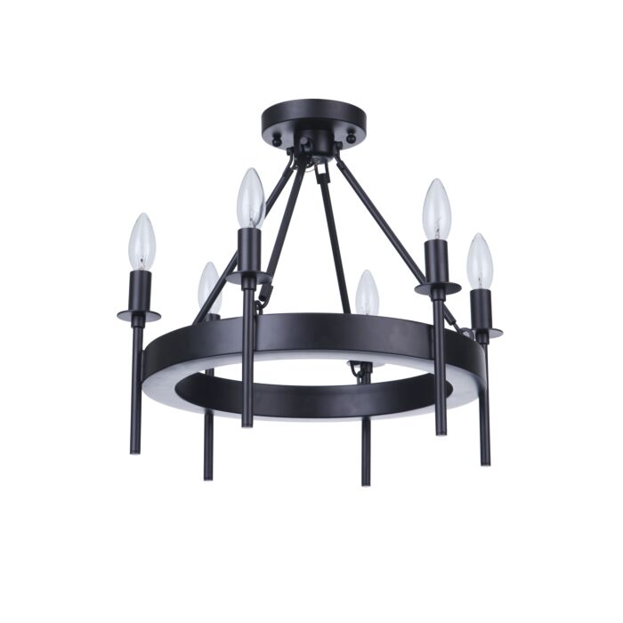 Craftmade Larrson 6 Light Ceiling Light in Flat Black