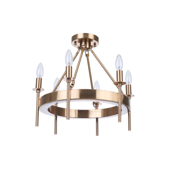 Craftmade Larrson 6 Light Ceiling Light in Satin Brass