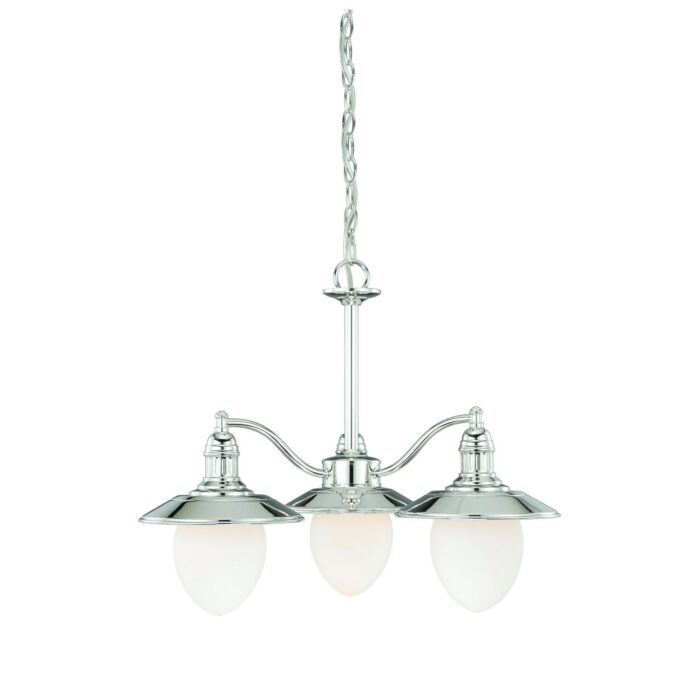 Marina Bay 3-Light Chandelier in Polished Nickel