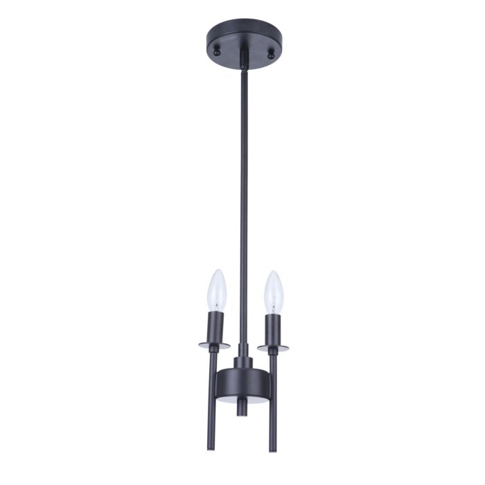 Craftmade Larrson 2 Light Mini Pendant in Flat Black