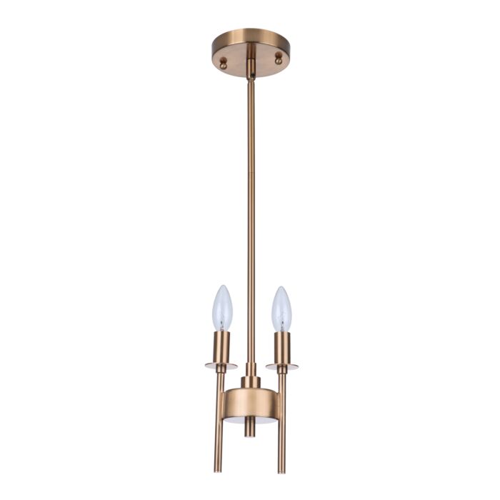 Craftmade Larrson 2 Light Mini Pendant in Satin Brass