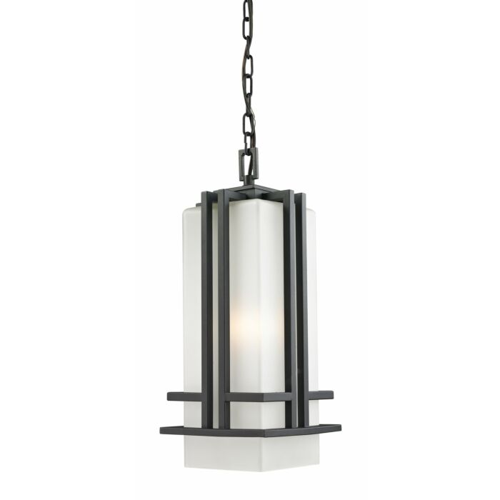 Z Lite Abbey 1 Light Outdoor Chain Mount Ceiling Fixture Light In Black