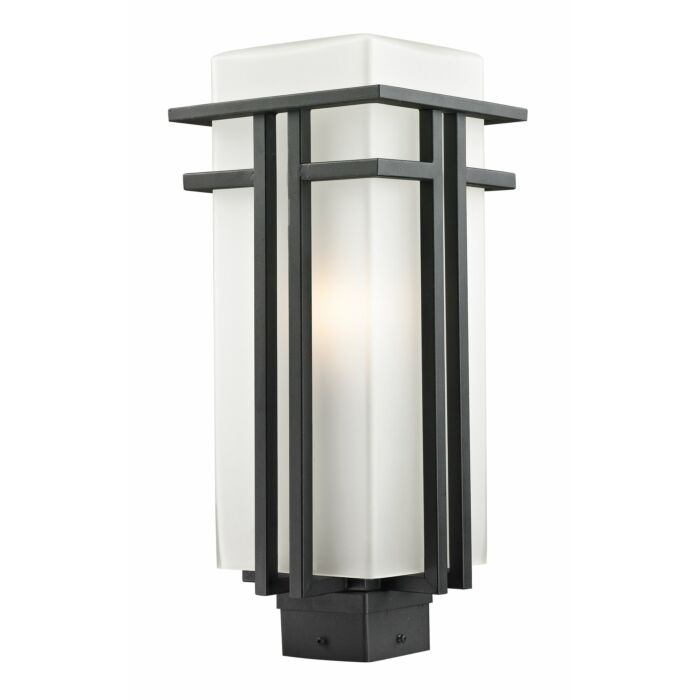 Z Lite Abbey 1 Light Outdoor Post Mount Fixture Light In Black
