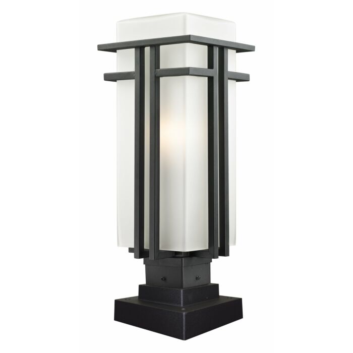 Z Lite Abbey 1 Light Outdoor Pier Mounted Fixture Light In Black