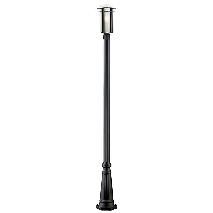 Z Lite Abbey 1 Light Outdoor Post Mounted Fixture Light In Black