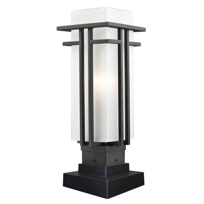 Z Lite Abbey 1 Light Outdoor Pier Mounted Fixture Light In Black