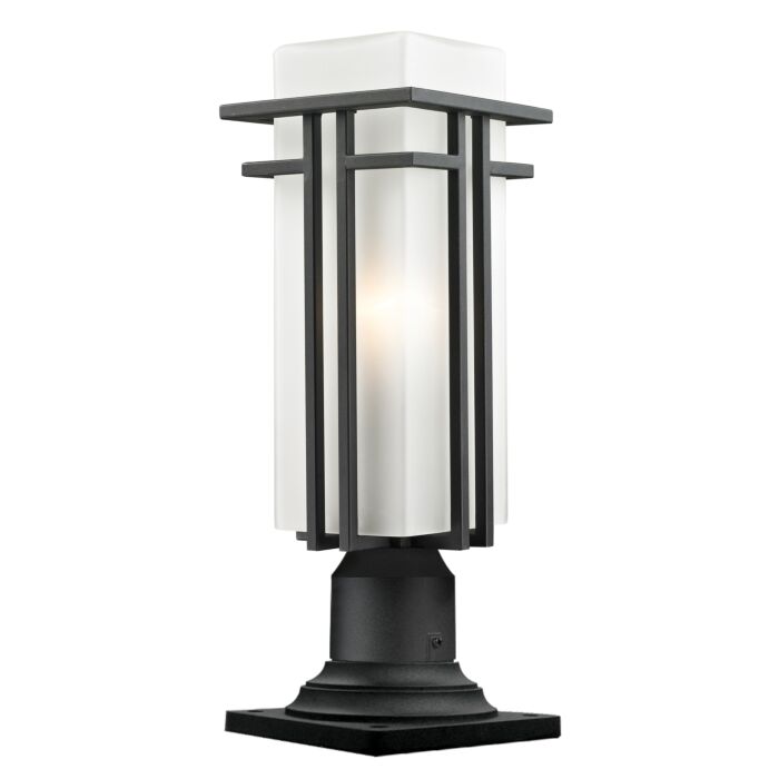 Z Lite Abbey 1 Light Outdoor Pier Mounted Fixture Light In Black