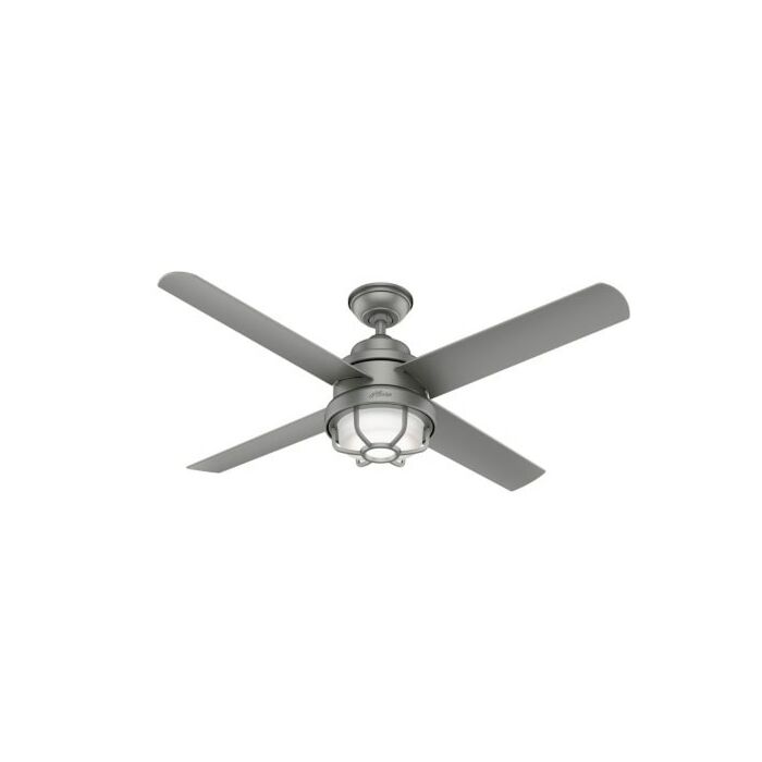 Hunter Searow 2 Light 54 Inch Indoor/Outdoor Ceiling Fan in Matte Silver