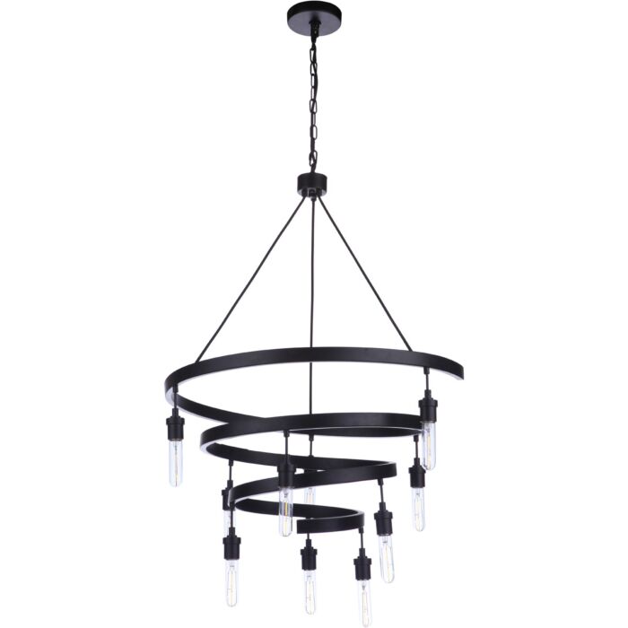 Craftmade Tranquil 10 Light Chandelier in Flat Black