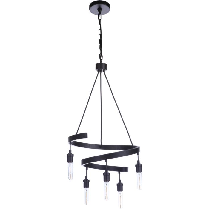 Craftmade Tranquil 5 Light Chandelier in Flat Black