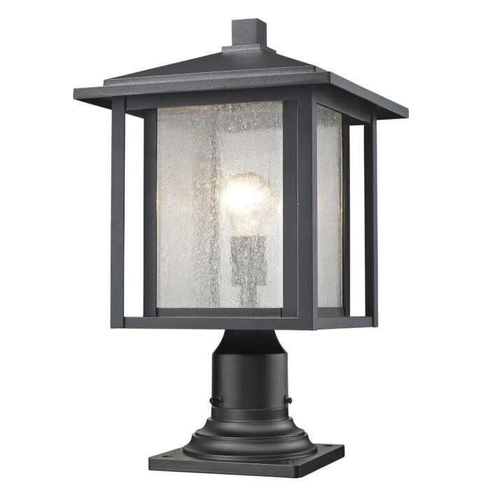 Z Lite Aspen 1 Light Outdoor Pier Mounted Fixture Light In Black