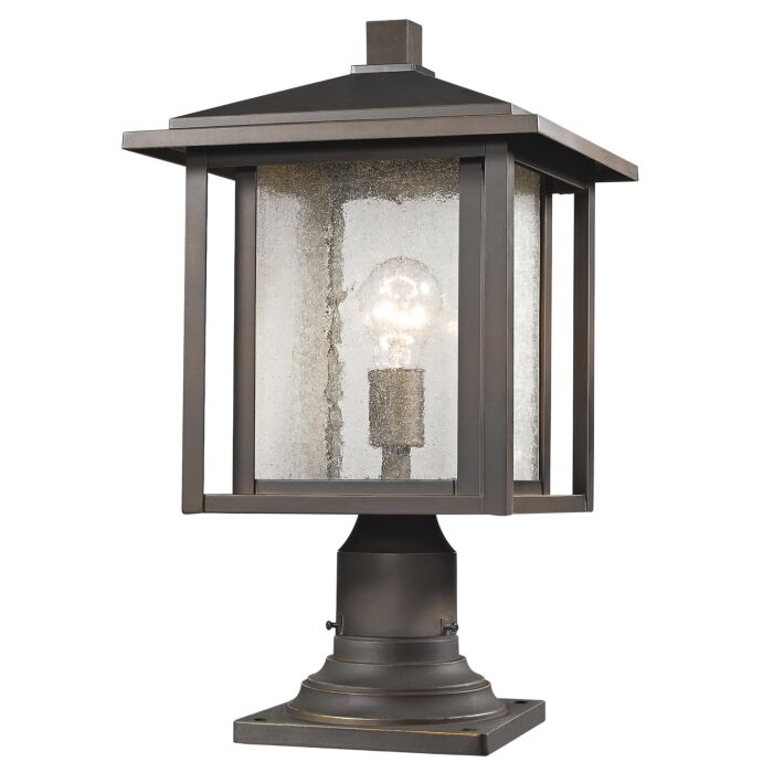 Z Lite Aspen 1 Light Outdoor Pier Mounted Fixture Light In Oil Rubbed Bronze