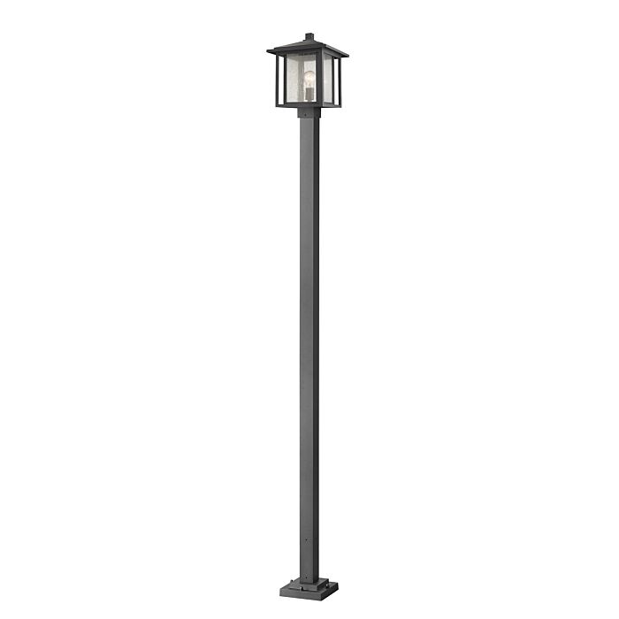 Z Lite Aspen 1 Light Outdoor Post Mounted Fixture Light In Black