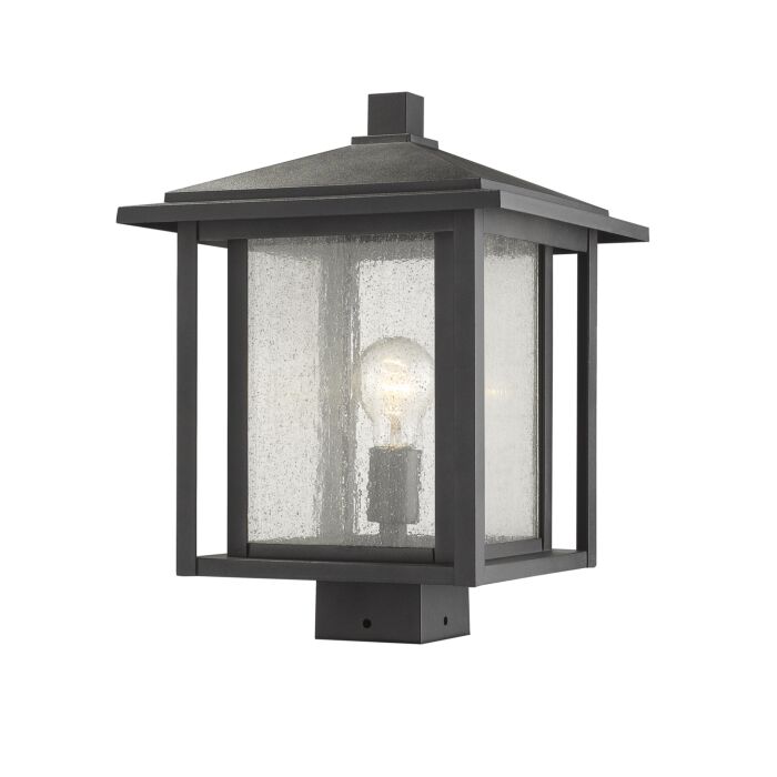 Z Lite Aspen 1 Light Outdoor Post Mount Fixture Light In Black