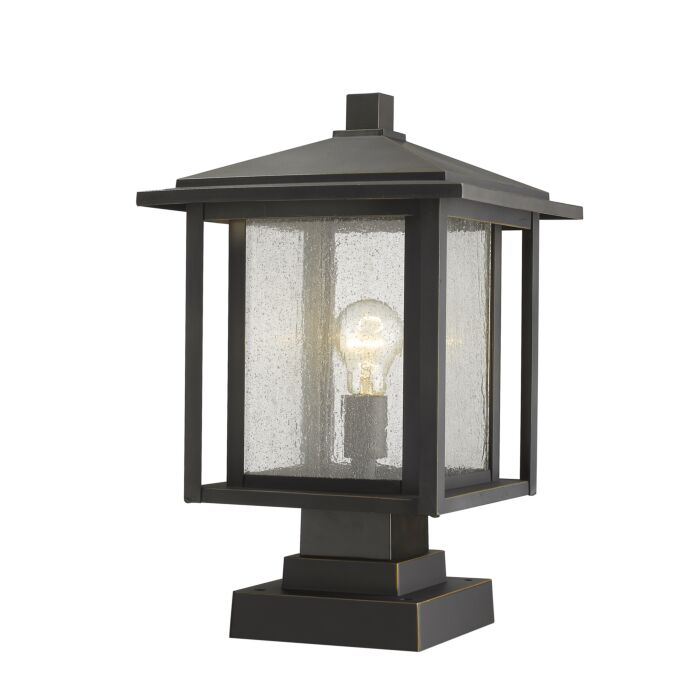 Z Lite Aspen 1 Light Outdoor Pier Mounted Fixture Light In Oil Rubbed Bronze