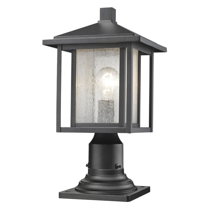 Z Lite Aspen 1 Light Outdoor Pier Mounted Fixture Light In Black