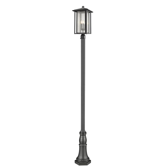 Z Lite Aspen 3 Light Outdoor Post Mounted Fixture Light In Black