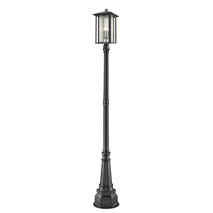 Z Lite Aspen 3 Light Outdoor Post Mounted Fixture Light In Black
