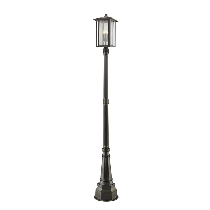 Z Lite Aspen 3 Light Outdoor Post Mounted Fixture Light In Oil Rubbed Bronze